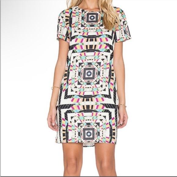 Mara Hoffman Tee Shift Short Sleeve Dress in Kaleidoscope Print Size S - Picture 1 of 7